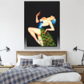 Peacock Dancer van Earle Kulp Bergey Canvas Afdruk (Insitu (Slaapkamer))