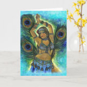 Peacock Dancer Wenskaart Kaart (Gele Bloem)