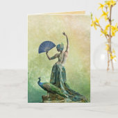 Peacock Dancer Wenskaart met Gezegde Kaart (Gele Bloem)