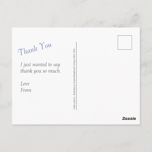 Peacock Dank u illustratie Briefkaart (Achterkant)