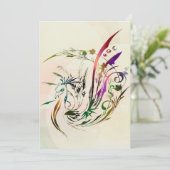 Peacock Decor Artwork | Modern ontwerp Feestdagenkaart (Staand voorkant)