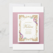 Peacock Decorated Wedding Invitation Kaart (Voorkant)