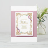 Peacock Decorated Wedding Invitation Kaart (Staand voorkant)