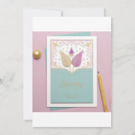 Peacock Decorated Wedding Invitation Kaart