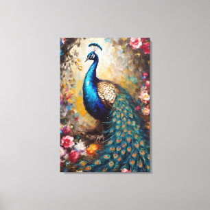 Peacock decoratie kunst met prachtige bloemen