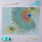 Peacock Decoupage Dusty Blue Blauwgroen Feather Tissuepapier (Craft)