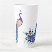 Peacock Design Art Latte Mok (Voorkant)