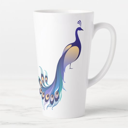 Peacock Design Art Latte Mok (Rechts)