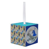 Peacock Design Cube Ornament (Achter hoekig)