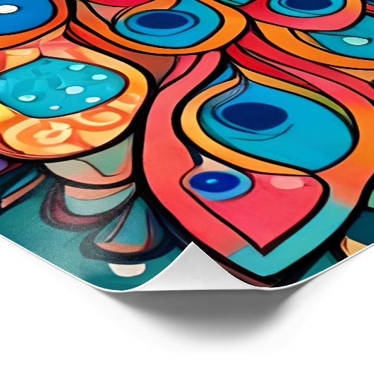 Peacock design, eigentijdse stijl, veelkleurig perfect poster (Hoek)