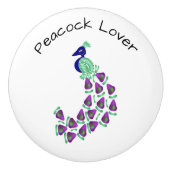 Peacock Design Personalised Keramische Knop (Voorkant)