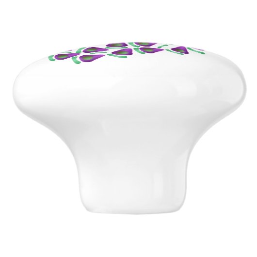 Peacock Design Personalised Keramische Knop (Zijkant)