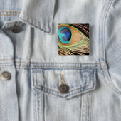 Peacock Design Square Pin Vierkante Button 5,1 Cm (In situ)