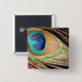 Peacock Design Square Pin Vierkante Button 5,1 Cm (Voorkant /achterkant)