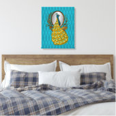 Peacock die zijn Reflection Canvas afdrukken behee (Insitu (Slaapkamer))