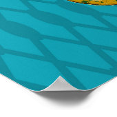 Peacock die zijn Reflection Poster print beheert (Hoek)