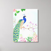 Peacock-dieren | Floral Bird | Cool Peacock Canvas Afdruk (Voorkant)