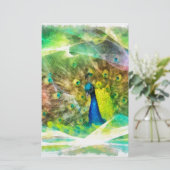 Peacock Digital Painting Briefpapier (Staand voorkant)