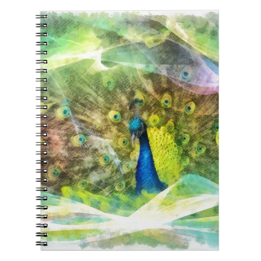 Peacock Digital Painting Notitieboek (Voorkant)