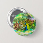Peacock Digital Painting Ronde Button 5,7 Cm (Voorkant /achterkant)