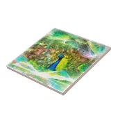 Peacock Digital Painting Tegeltje (Zijkant)