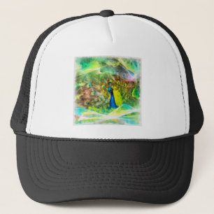 Peacock Digital Painting Trucker Pet