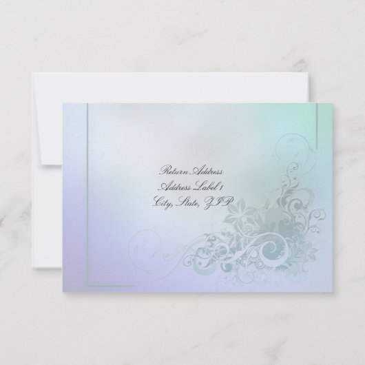 Peacock diy RSVP Card sjabloon (Achterkant)