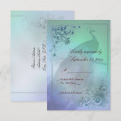 Peacock diy RSVP Card sjabloon (Voorkant / Achterkant)