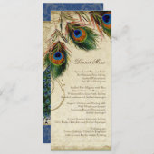  Peacock-doether Elegant Navy Dinner Menu (Voorkant / Achterkant)
