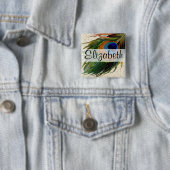  Peacock-doether Vierkante Button 5,1 Cm (In situ)