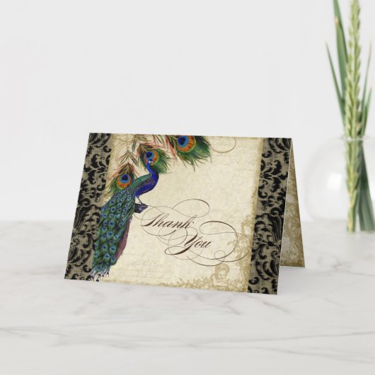 Peacock & Doezelaar Formulier Dank je wel zwarte t Bedankkaart (Voorkant)