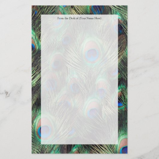 Peacock-doezelachtergrond Briefpapier (Voorkant)