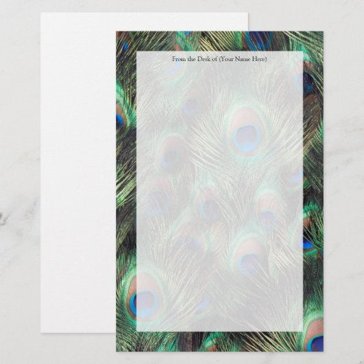 Peacock-doezelachtergrond Briefpapier (Voorkant / Achterkant)