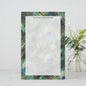 Peacock-doezelachtergrond Briefpapier (Staand voorkant)