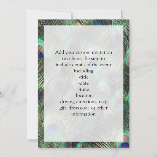 Peacock-doezelachtergrond Kaart (Achterkant)