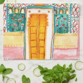 Peacock door Rajasthan Waterverf India Theedoek (Gevouwen)