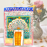 Peacock door Waterverf Jaipur City Palace Pink Briefkaart<br><div class="desc">briefkaart! Voeg je eigen tekst toe aan de binnenkant en de voorkant van de kaart. Kleurrijke vredesdeur van Rajasthan India, met de hand geschilderd door mij! Bekijk mijn winkel voor meer design, meer deuren en meer producten! Als je het koopt, bedankt! Deel een foto met mij op Instagram op @shoshannahscribbles...</div>