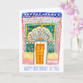 Peacock door Waterverf Jaipur City Paleis Kaart