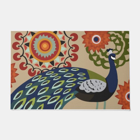 Peacock Doormat, Peacock Lover, kleurrijk Peacock Deurmat (Voorkant)