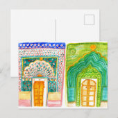 Peacock Doors Waterverf Jaipur City Palace Briefkaart (Voorkant / Achterkant)