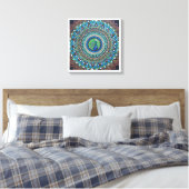 Peacock Dot Mandala Art Canvas Afdruk (Insitu (Slaapkamer))