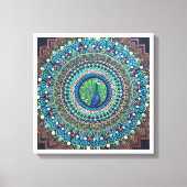 Peacock Dot Mandala Art Canvas Afdruk (Voorkant)