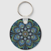 Peacock Dot Mandala Sleutelhanger (Voorkant)
