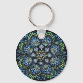 Peacock Dot Mandala Sleutelhanger