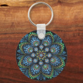 Peacock Dot Mandala Sleutelhanger (Voorkant)