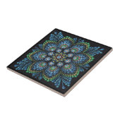 Peacock Dot Mandala Tile Tegeltje (Zijkant)