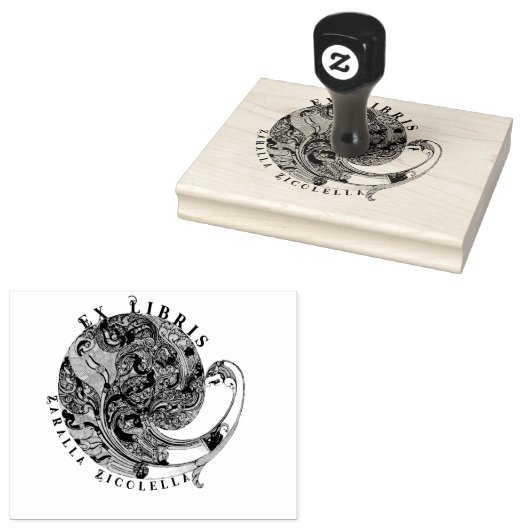 Peacock Dragon  Mythical Wood Art Stamp Rubberstempel (Gestempeld)