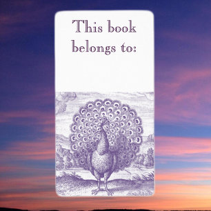 Peacock, een gravure etiket