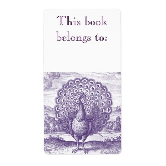 Peacock, een gravure etiket (Voorkant)