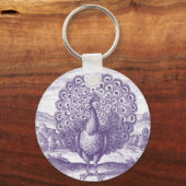 Peacock, een  gravure sleutelhanger (Voorkant)